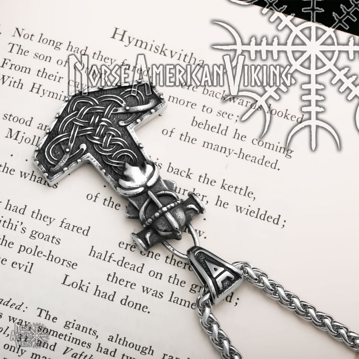 Viking Mjolnir Thor's Hammer Odin Stainless Steel Pendant Necklace