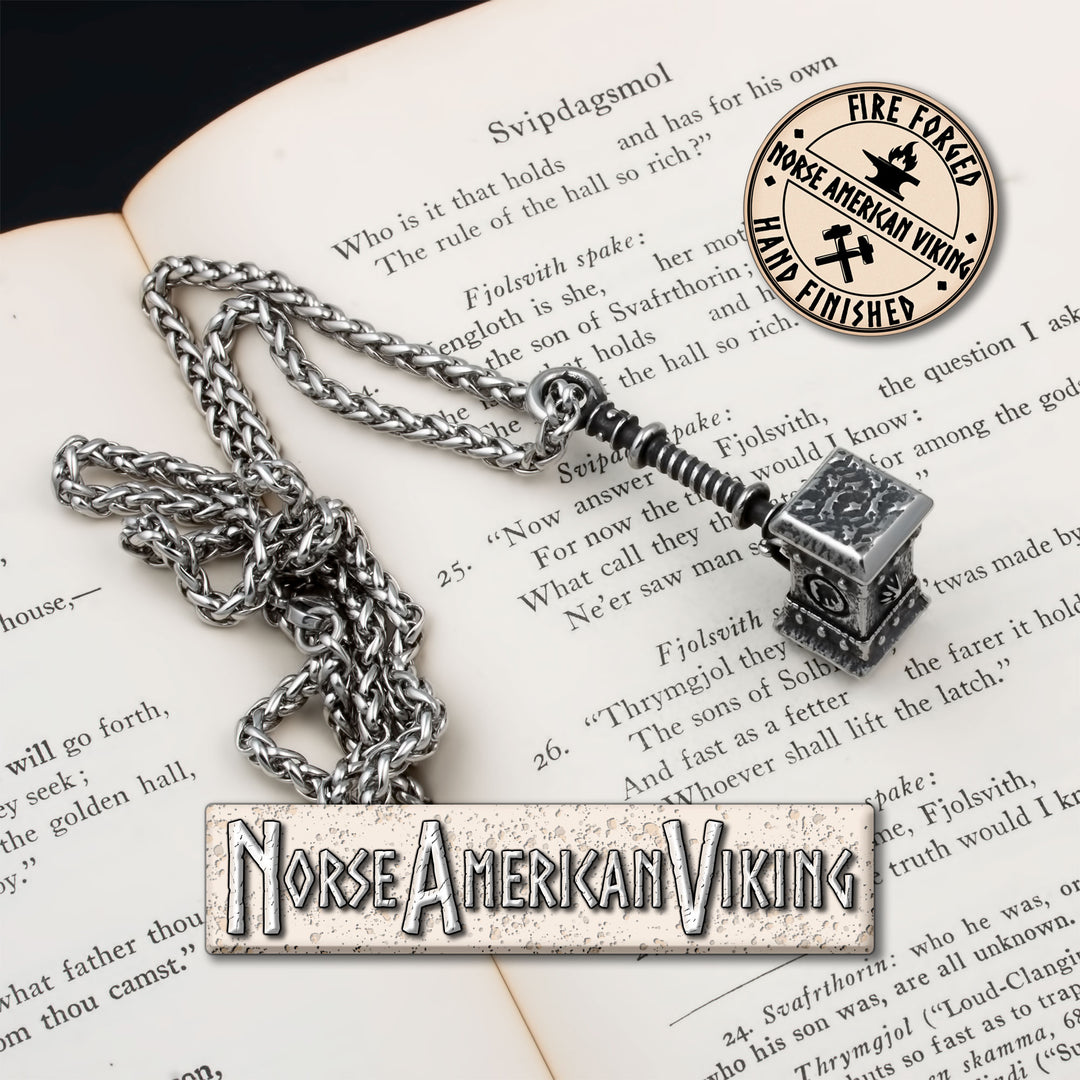 Viking Mjolnir Thor's Hammer Stainless Steel Pendant Necklace