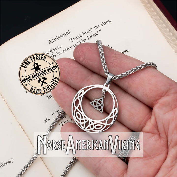 Viking Celtic Trinity Knot Stainless Steel Pendant Necklace