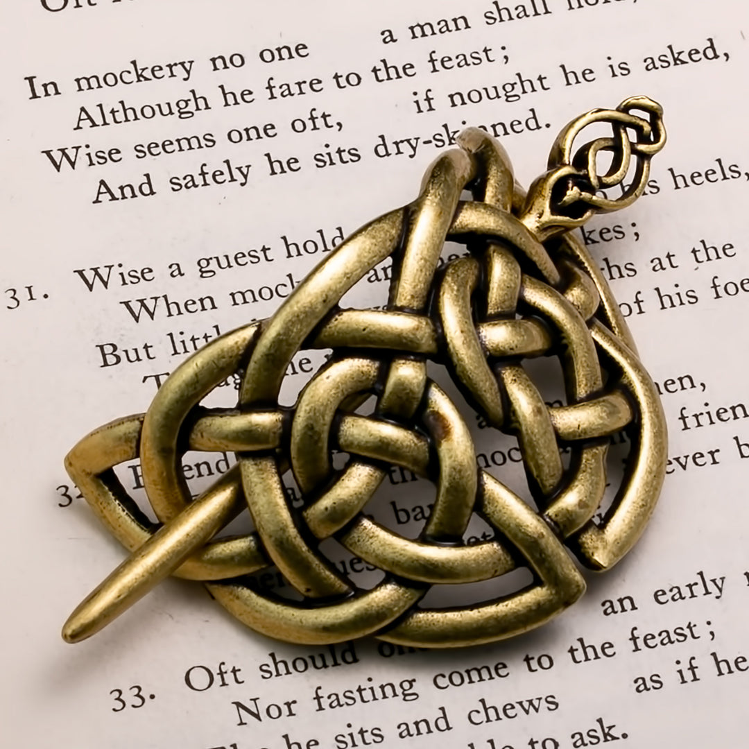 Viking Norse Knot Hair Pin Gold