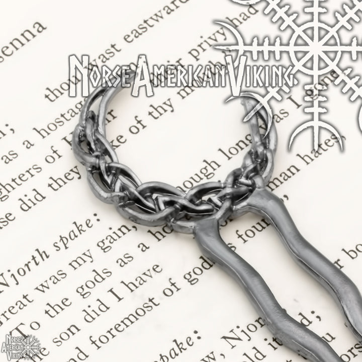 Plaited Crescent Moon  Double Hair Stick