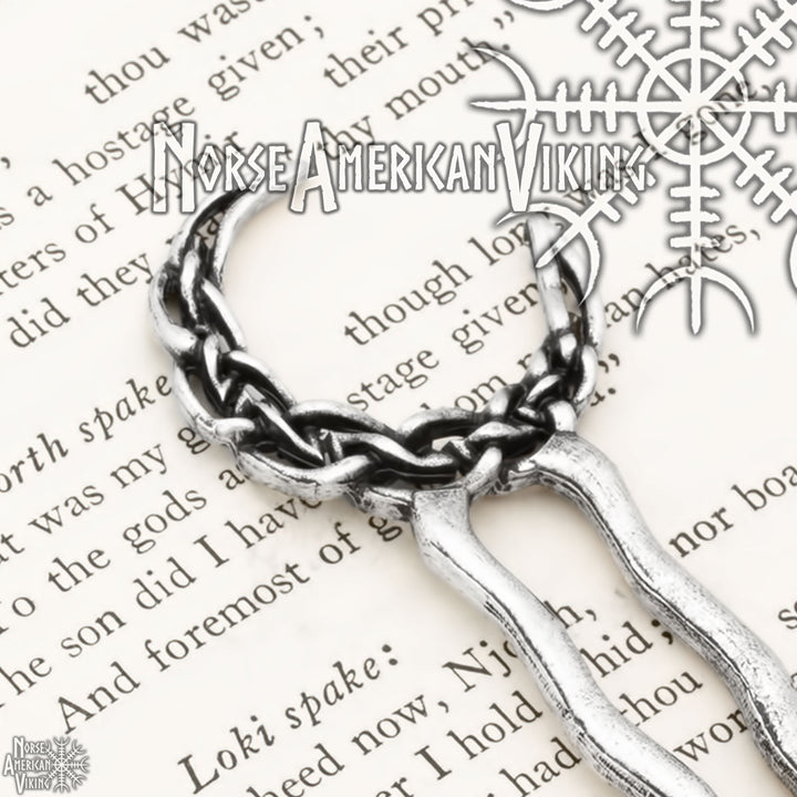 Plaited Crescent Moon  Double Hair Stick