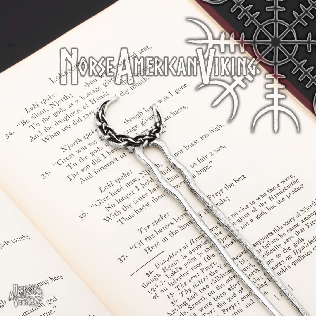 Plaited Crescent Moon  Double Hair Stick