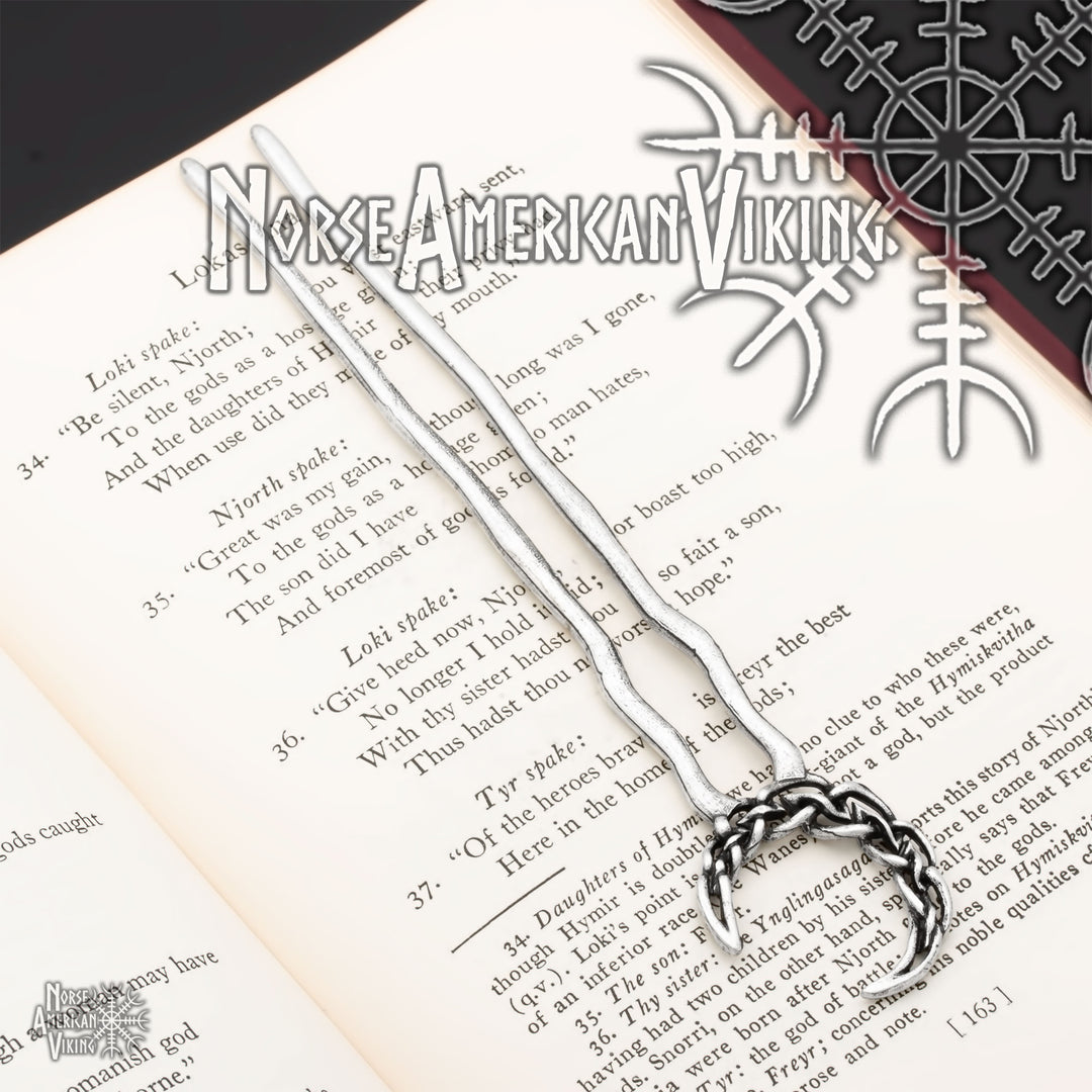 Plaited Crescent Moon  Double Hair Stick