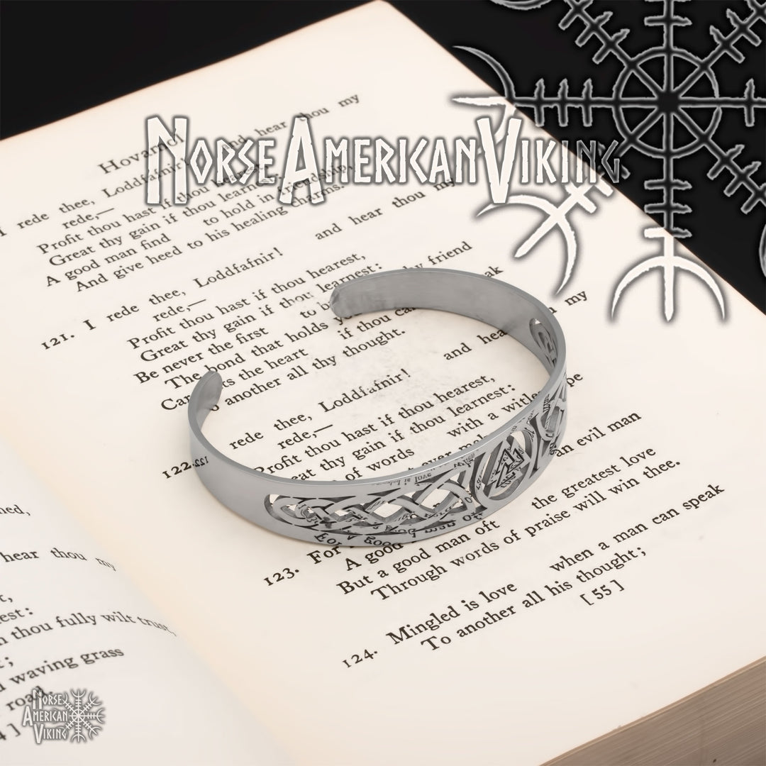 Valknut Viking Cuff Bracelet 316L Stainless Steel