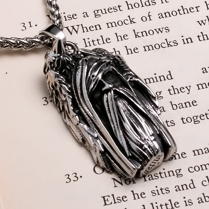 Raven Viking Pendant Necklace 316L Stainless Steel