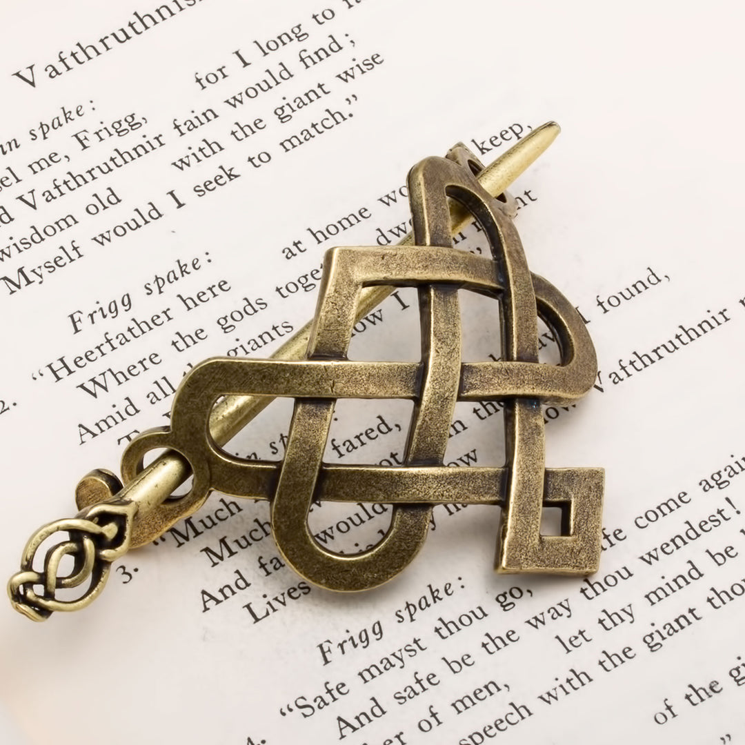 Viking Norse Celtic Love Knot Hair Pin Gold