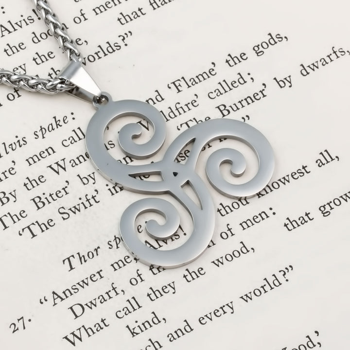 Triskele Trinity Pendant Necklace Stainless Steel Viking