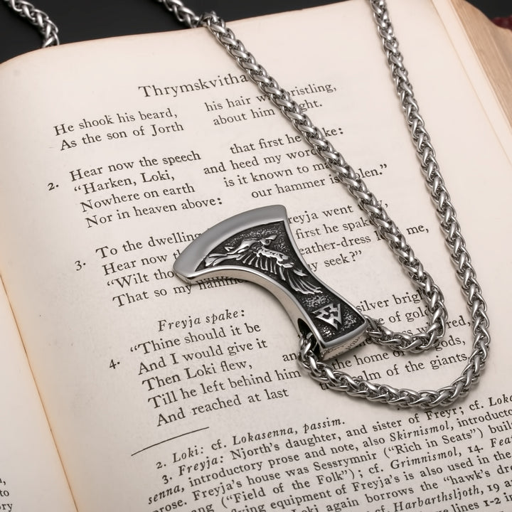 Axe Wolf Raven Valknut Viking Pendant Necklace 316L Stainless Steel - view 6
