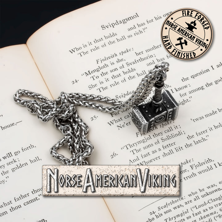 Viking Mjolnir Thor's Hammer Stainless Steel Pendant Necklace