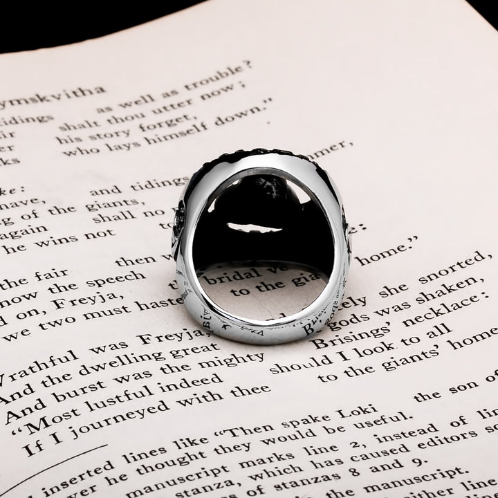 Viking Elder Futhark Rune Ring 316L Stainless Steel Size 7