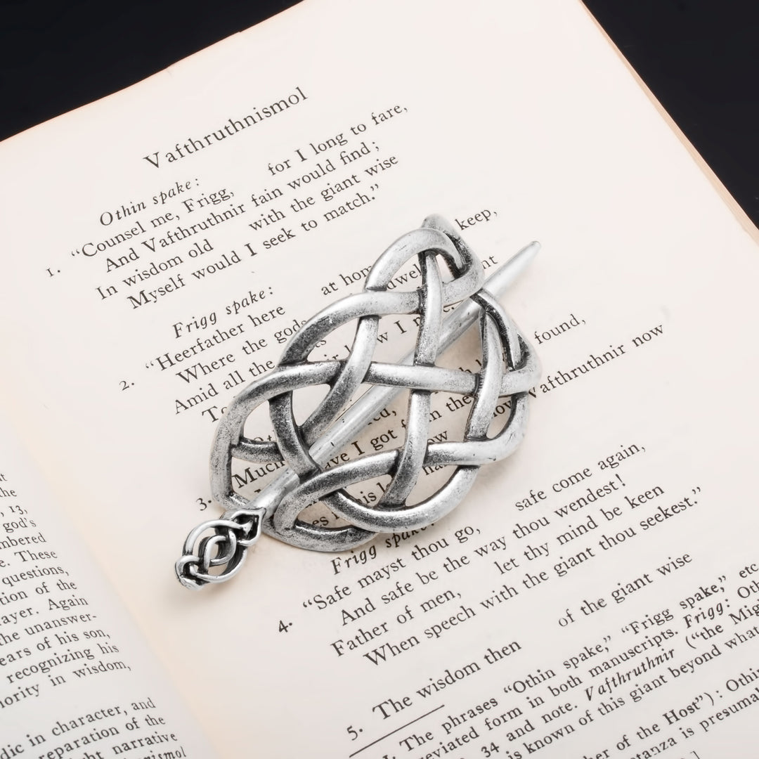 Viking Norse Celtic Infinity Knot Hair Pin Silver