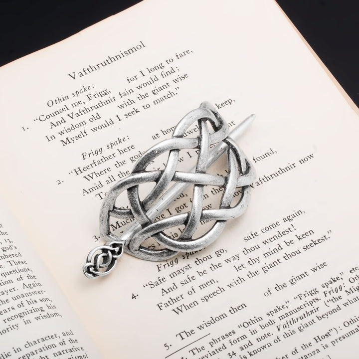 Viking Norse Celtic Infinity Knot Hair Pin Silver