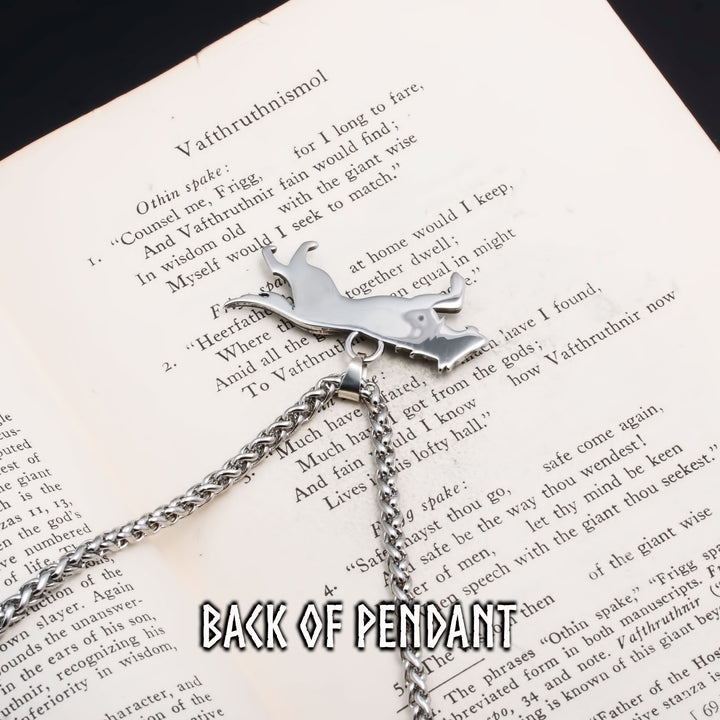 Viking Fenrir Wolf Stainless Steel Pendant Necklace