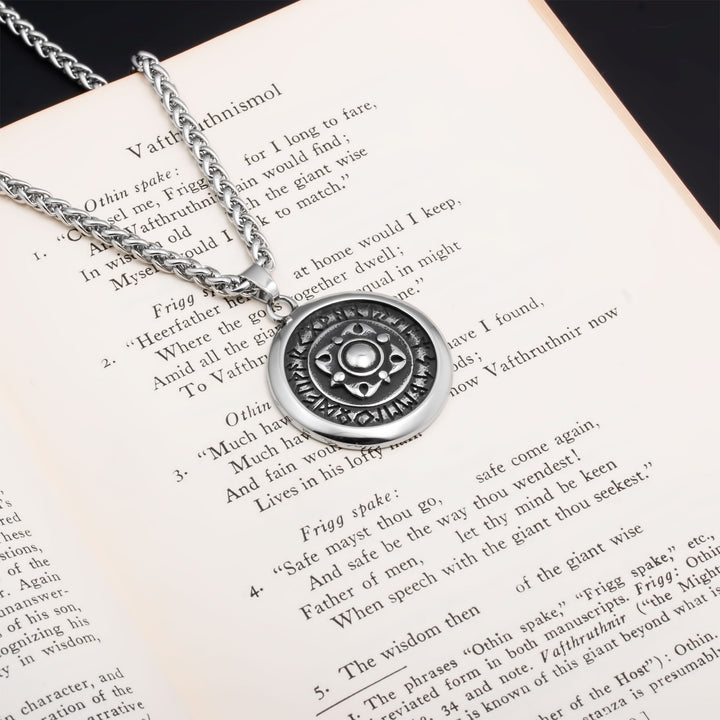 Elder Futhark Rune Viking Pendant Necklace 316L Stainless Steel