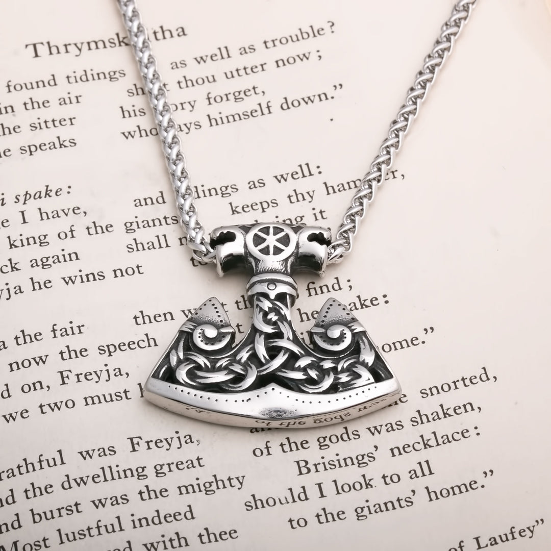 Axe Knot Plait Viking Pendant Necklace 316L Stainless Steel - view 3