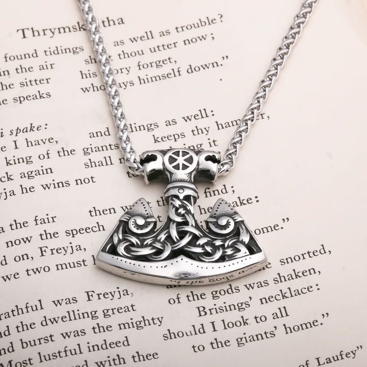 Axe Knot Plait Viking Pendant Necklace 316L Stainless Steel - view 3