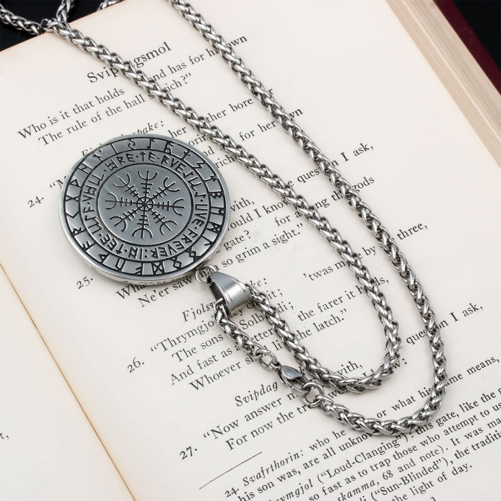 Wolf Rune Pendant Necklace Stainless Steel Viking