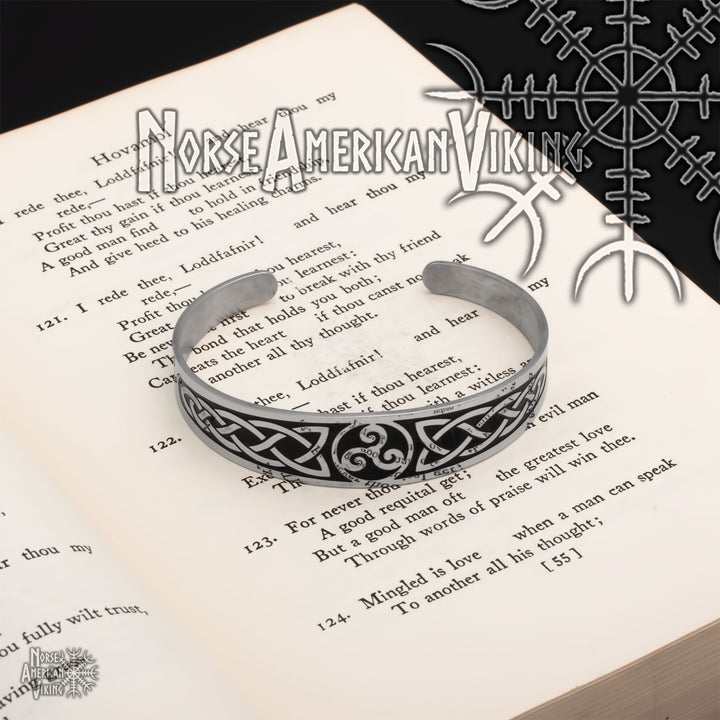 Celtic Norse Knot Cuff Bracelet 316L Stainless Steel