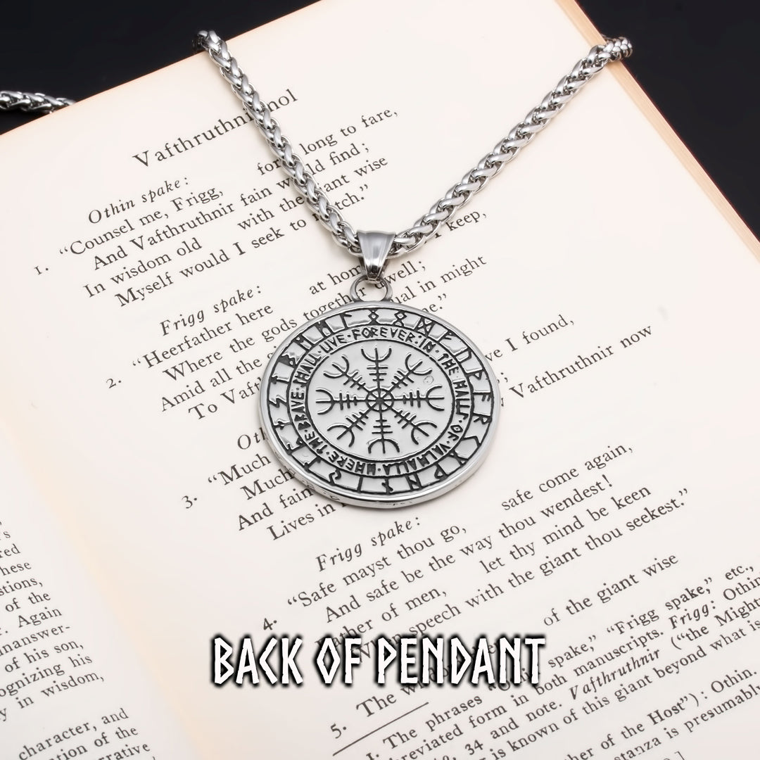 Helm of Awe Viking Pendant Necklace 316L Stainless Steel