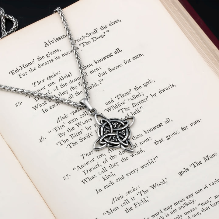 Volva Witch Knot Pendant Necklace Stainless Steel Viking