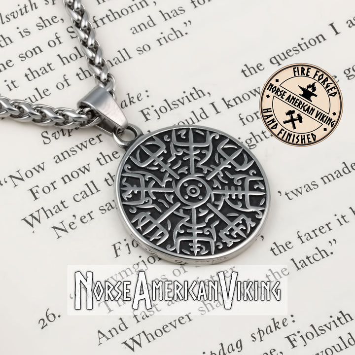 Viking Vegvisir Stainless Steel Pendant Necklace