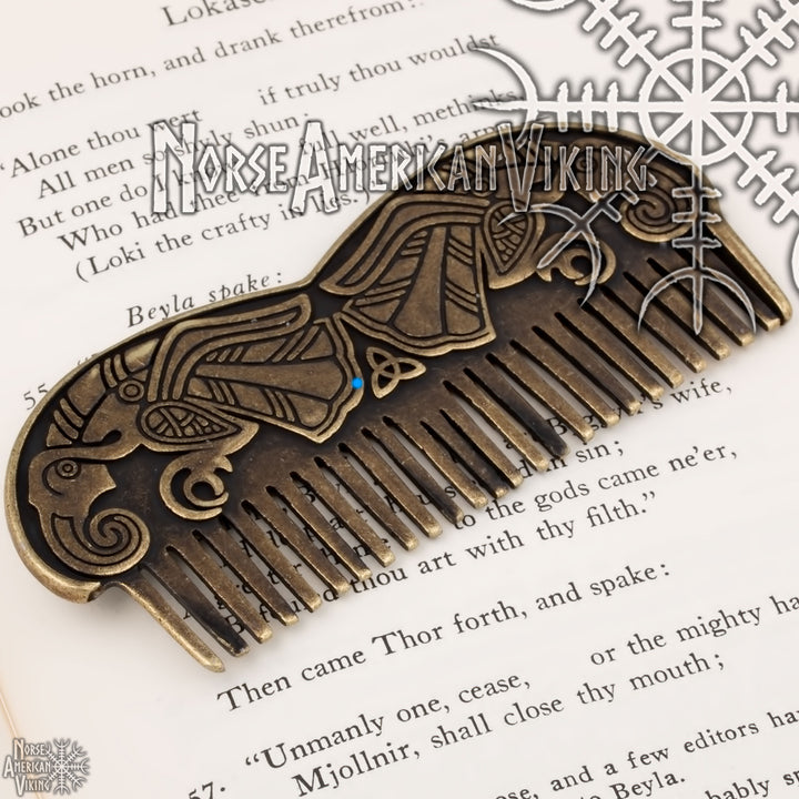 Viking Raven Hair Beard Comb