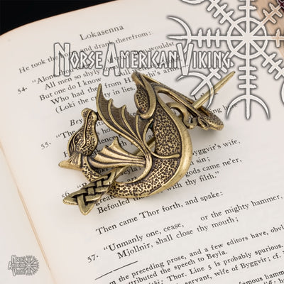 Viking Norse Celtic Hair Pin Dragon