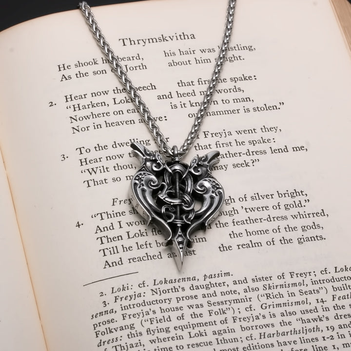 Viking Gungnir Raven Stainless Steel Pendant Necklace