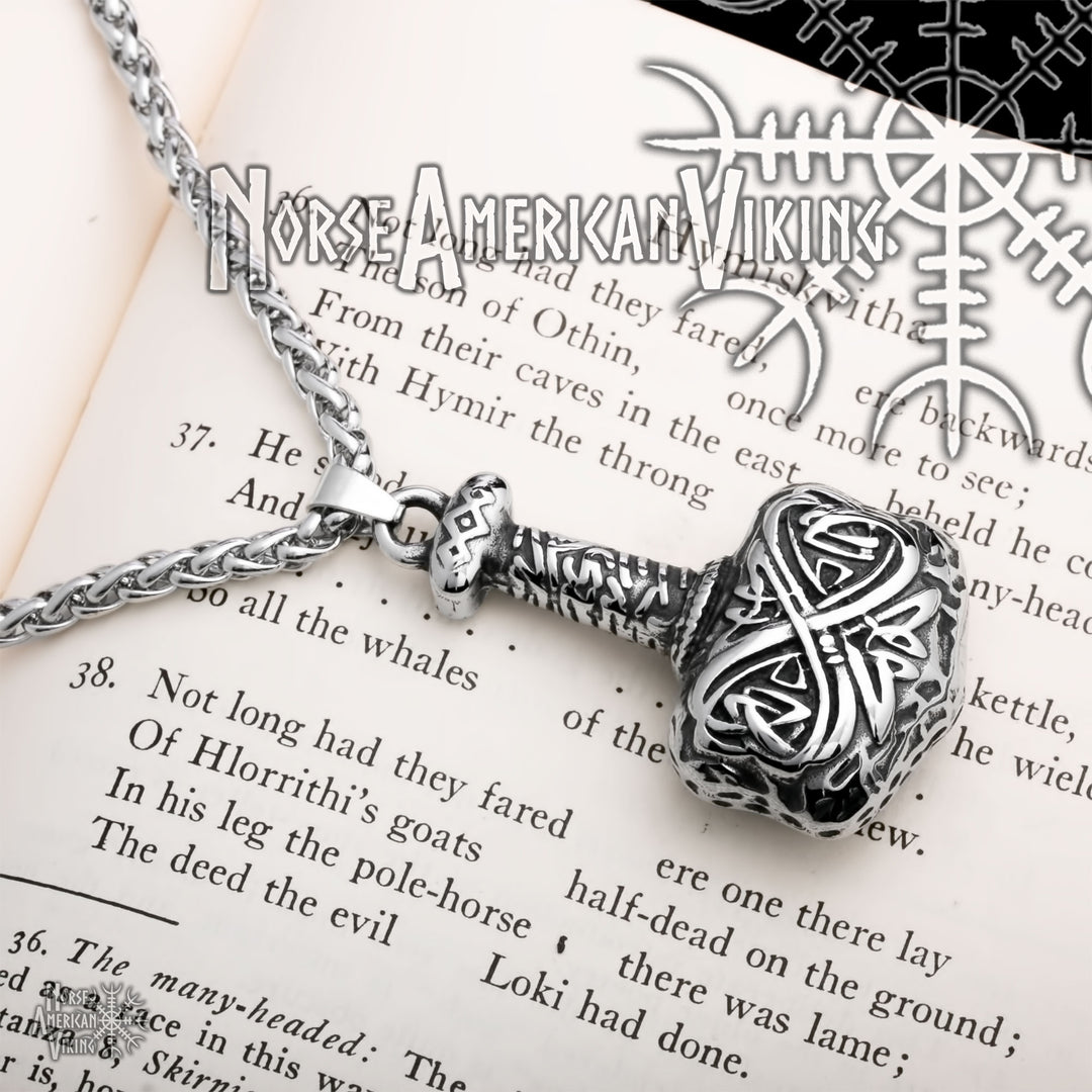 Viking Mjolnir Thor's Hammer Stainless Steel Pendant Necklace