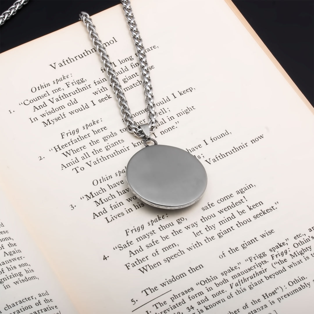 Elder Futhark Rune Viking Pendant Necklace 316L Stainless Steel