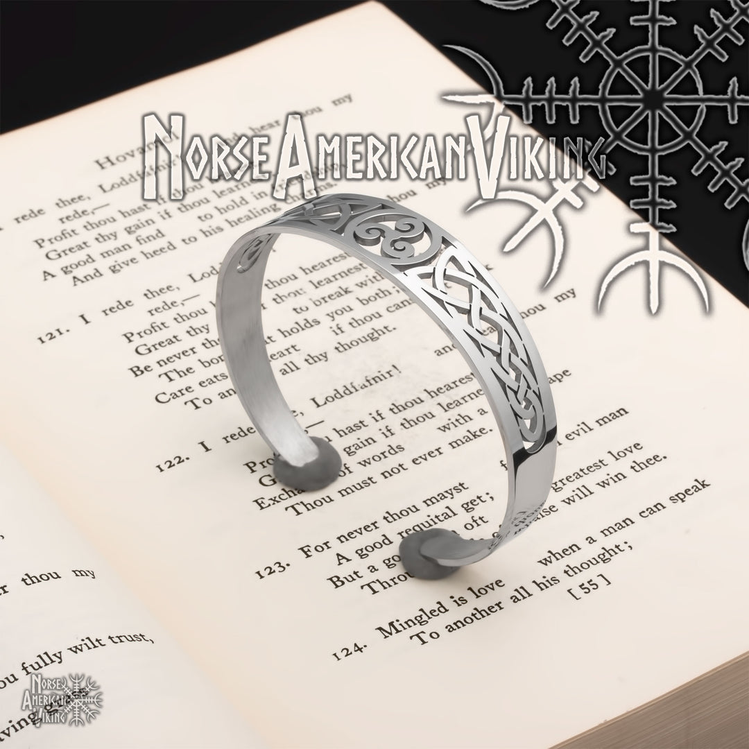 Celtic Norse Knot Cuff Bracelet 316L Stainless Steel