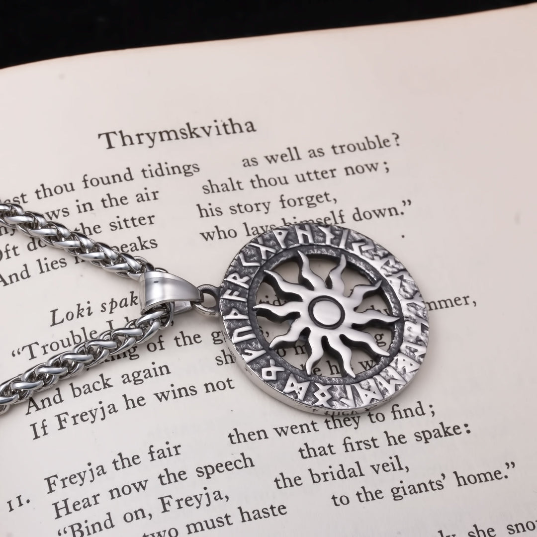 Elder Futhark Rune Viking Pendant Necklace 316L Stainless Steel
