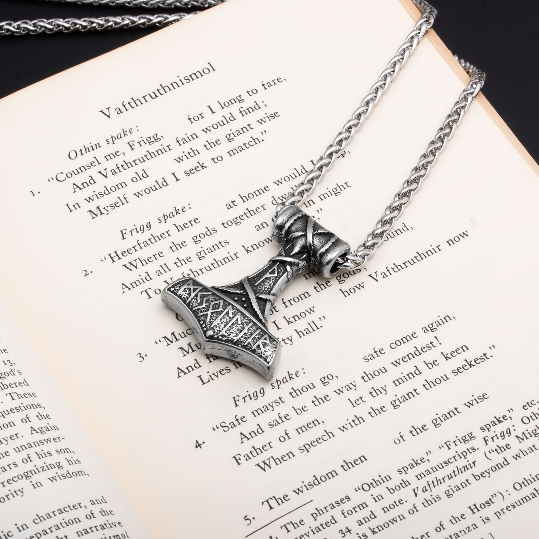 Viking Mjolnir Thor's Hammer Stainless Steel Pendant Necklace