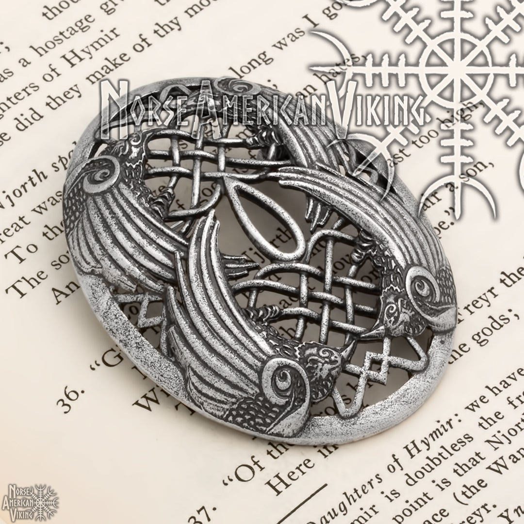 Raven Viking Brooch Zinc Alloy