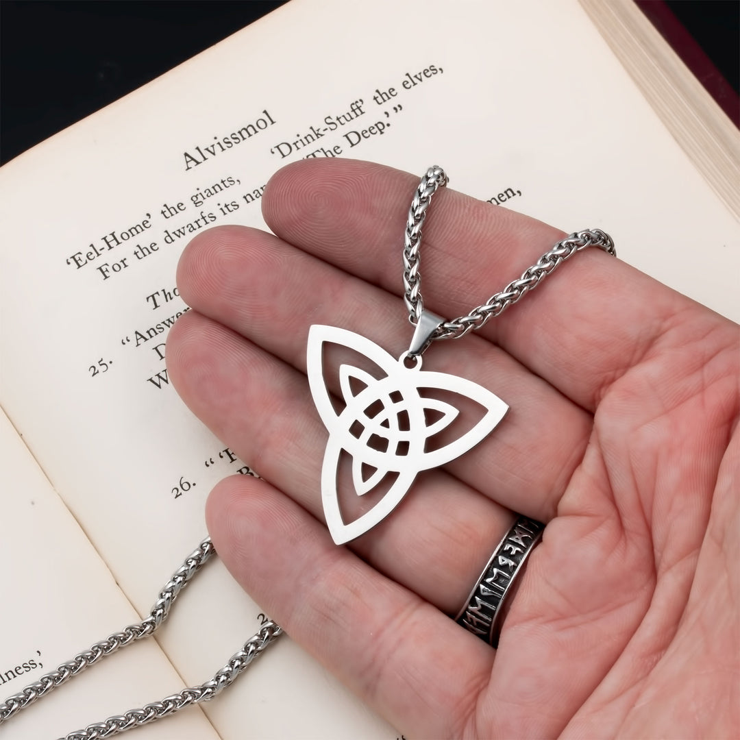 Celtic Trinity in Trinity Knot Pendant Necklace Stainless Steel Viking