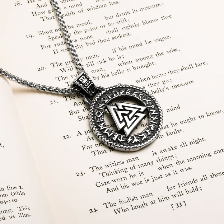 Valknut Viking Pendant Necklace 316L Stainless Steel