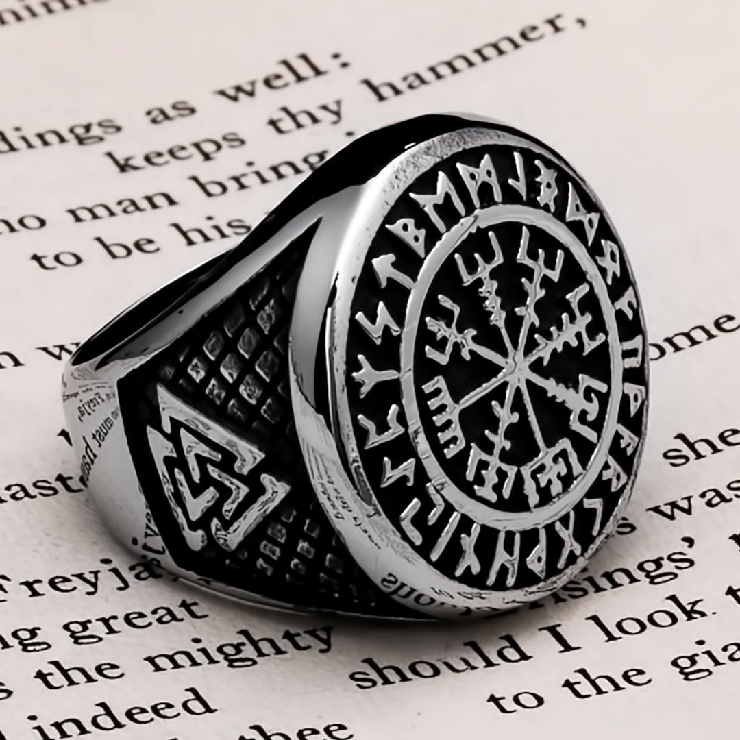 Viking Vegvisir Ring 316L Stainless Steel Size 7