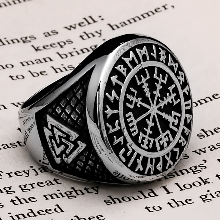 Viking Vegvisir Ring 316L Stainless Steel Size 7