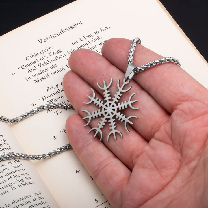 Viking Helm of Awe Stainless Steel Pendant Necklace