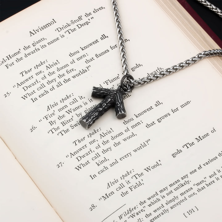 Rune Tiwaz Pendant Necklace Stainless Steel Viking