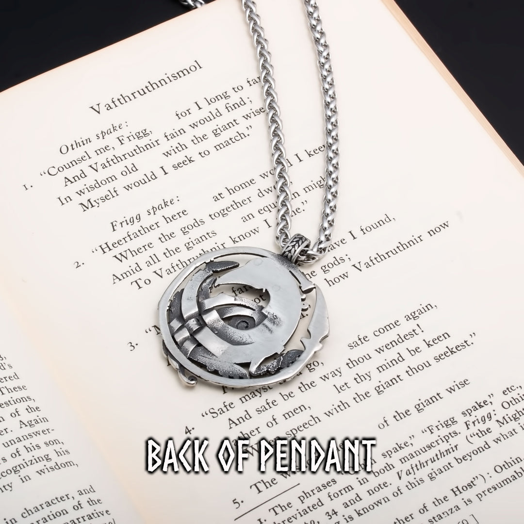 Viking Gungnir Raven Stainless Steel Pendant Necklace