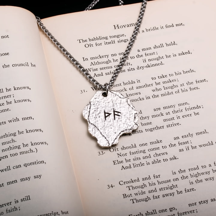 Viking Helm of Awe Ægishjálmr Rock Stainless Steel Pendant Necklace
