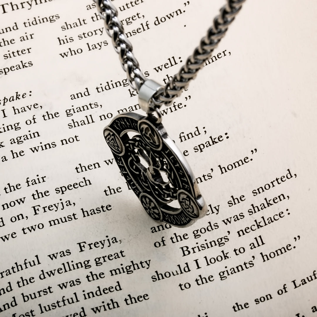Helm of Awe Viking Pendant Necklace 316L Stainless Steel