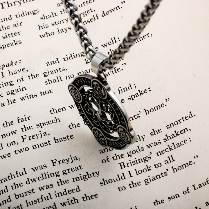 Helm of Awe Viking Pendant Necklace 316L Stainless Steel