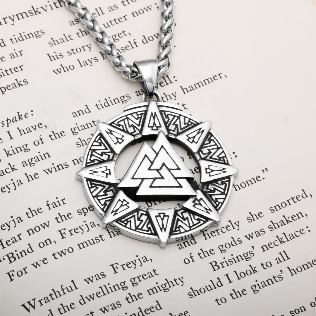 Valknut Viking Pendant Necklace 316L Stainless Steel