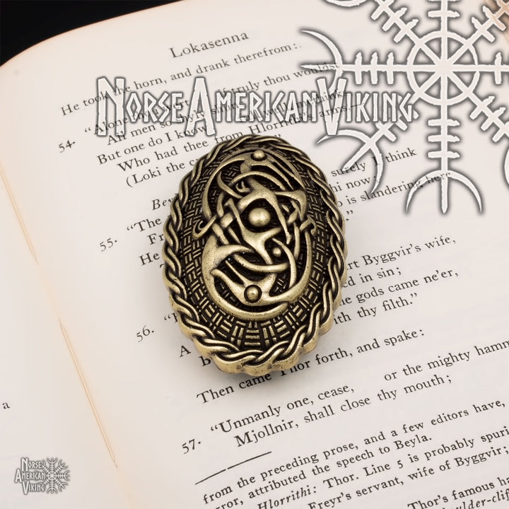 Viking Dragon Broa Oval Tortoise Brooch