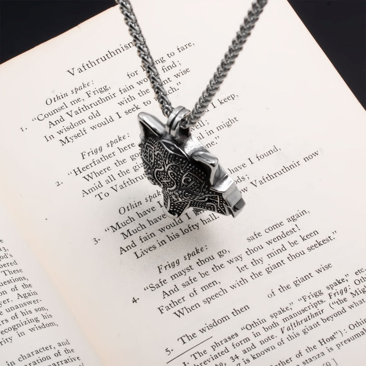Fenrir Wolf Viking Pendant Necklace 316L Stainless Steel