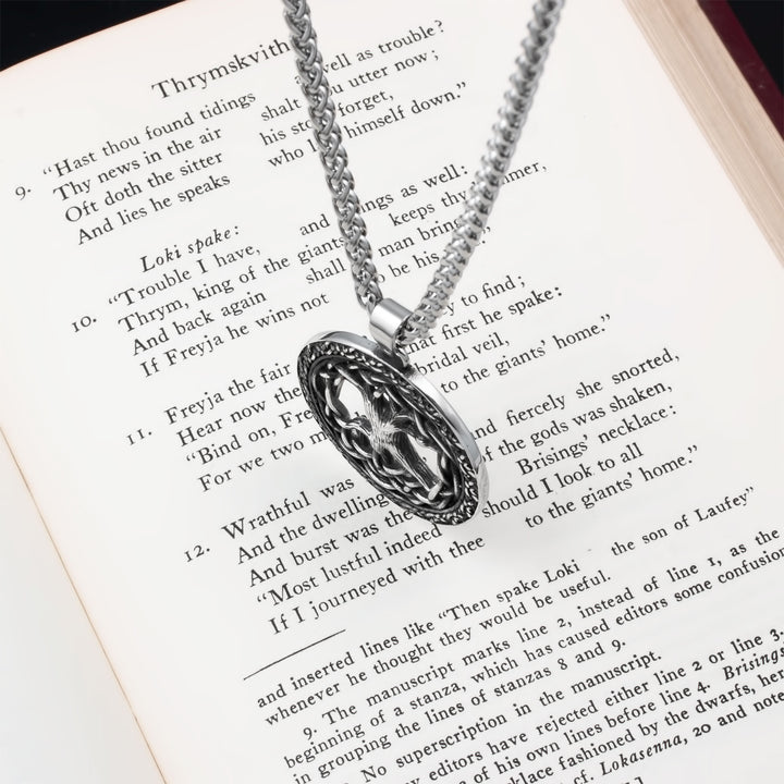 Yggdrasil World Ash Tree Pendant Necklace Stainless Steel Viking