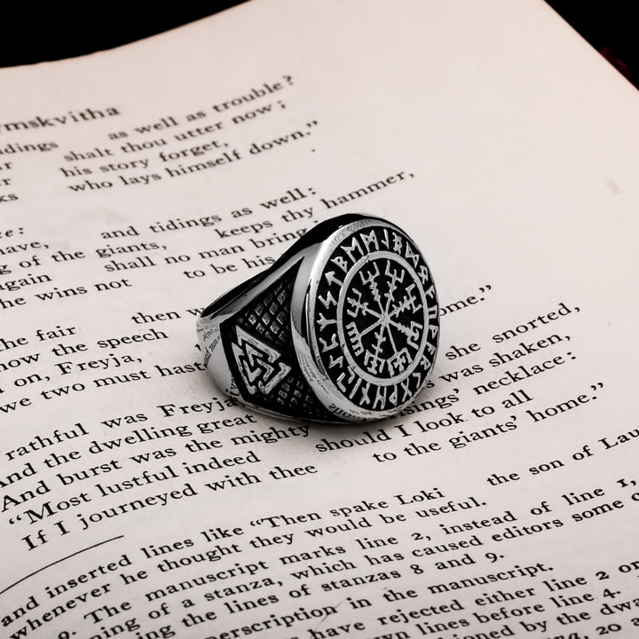 Viking Vegvisir Ring 316L Stainless Steel Size 7